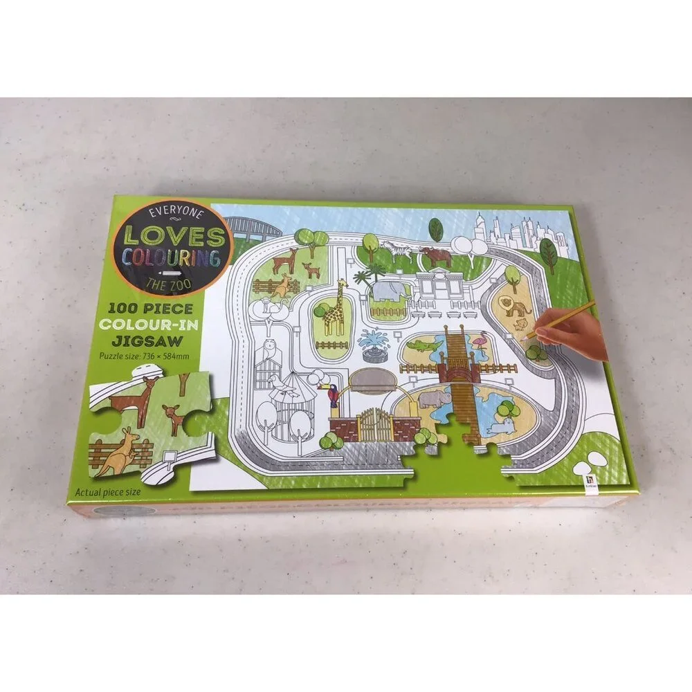 Zoo Puzzle 100 Piece Kaleidoscope Coloring Jigsaw NEW